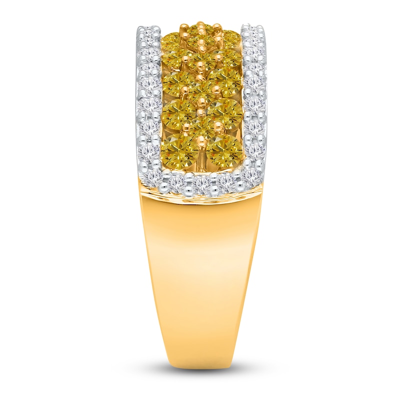 Main Image 3 of Kallati Yellow & White Diamond Ring 1-3/8 ct tw Round 14K Yellow Gold
