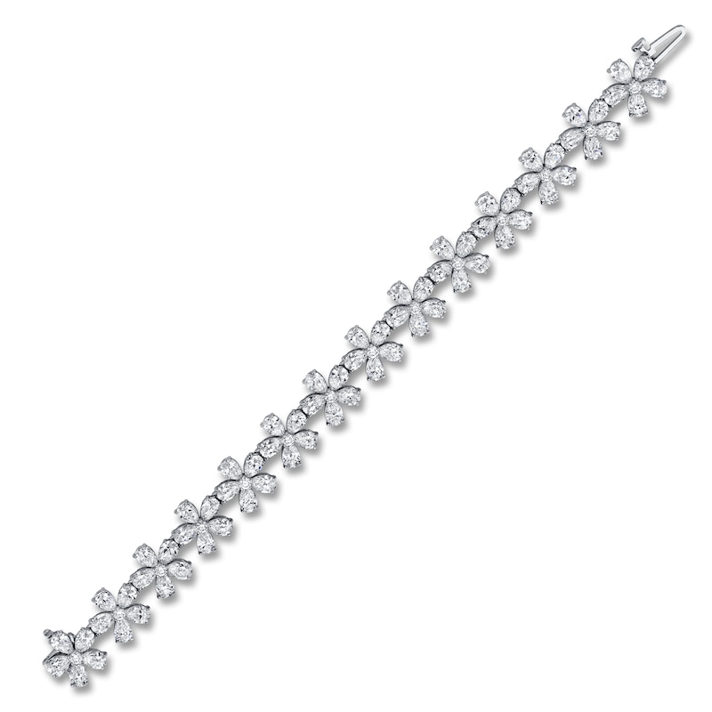 Main Image 2 of Jared Atelier X Shy Diamond Flower Bracelet 22-3/4 ct tw Pear/Round 18K White Gold 7"