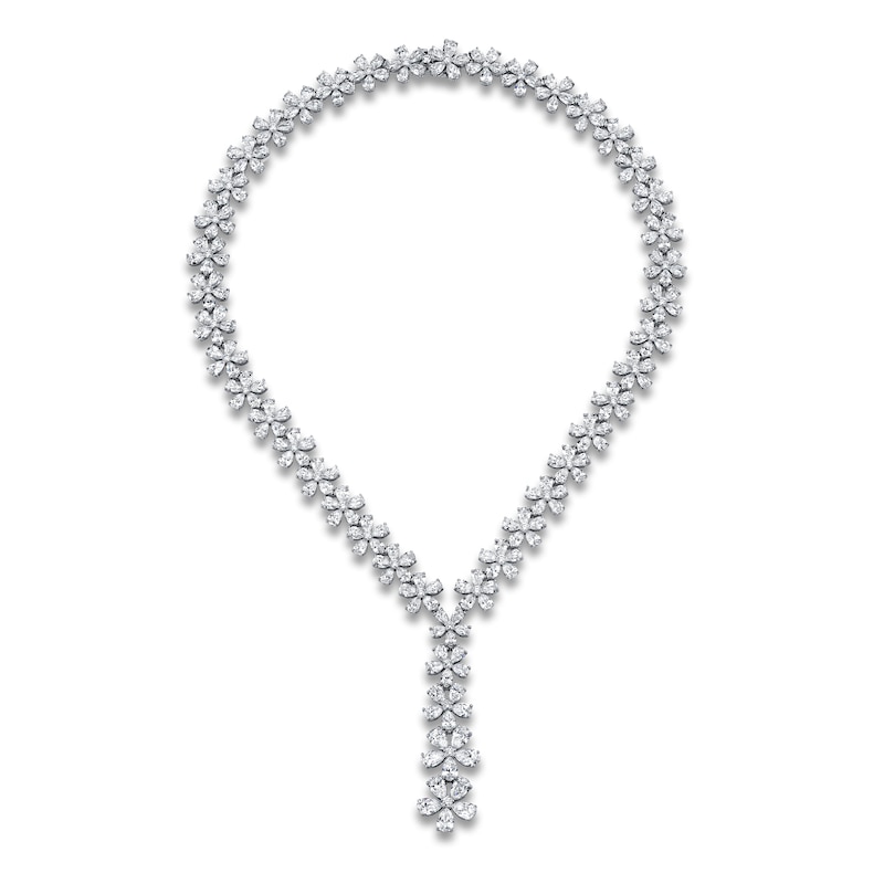 Main Image 2 of Jared Atelier X Shy Diamond Flower Necklace 60-7/8 ct tw Pear/Round 18K White Gold 18"