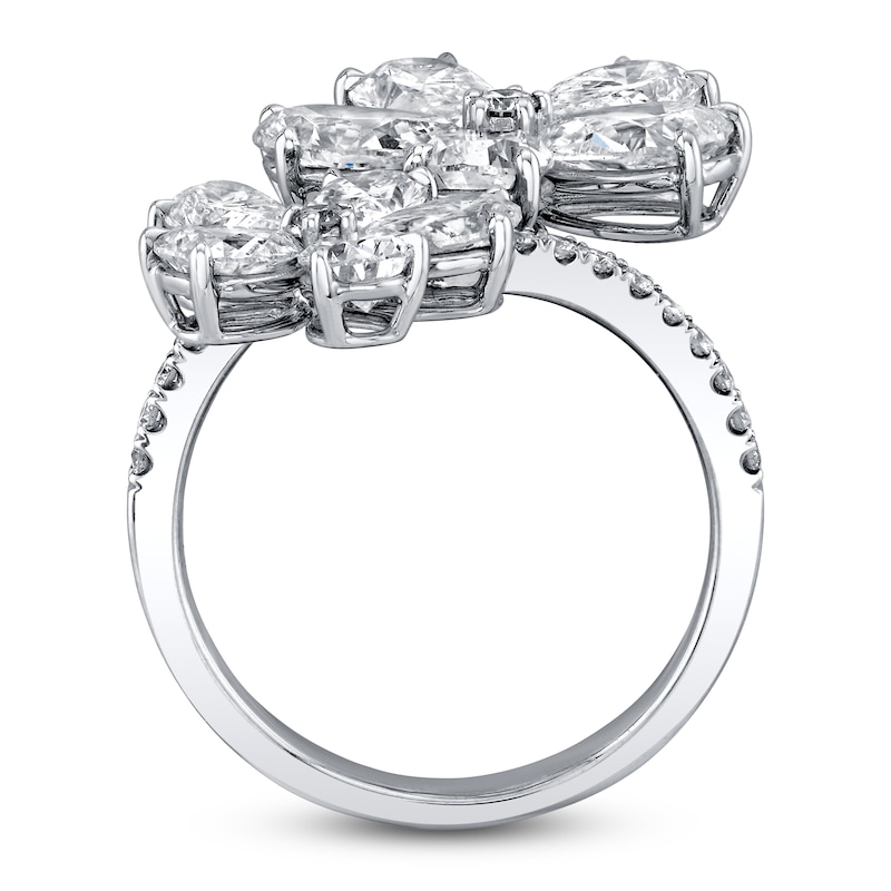 Main Image 3 of Jared Atelier X Shy Diamond Flower Ring 5-1/3 ct tw Pear/Round 18K White Gold