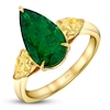 Thumbnail Image 2 of Jared Atelier X Shy Pear-Shaped Natural Emerald & Yellow Diamond Ring 7/8 ct tw 18K Yellow Gold