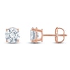 Thumbnail Image 1 of Certified Round-Cut Diamond Solitaire Stud Earrings 2 ct tw 14K Rose Gold (I/I1)