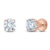 Thumbnail Image 2 of Certified Round-Cut Diamond Solitaire Stud Earrings 2 ct tw 14K Rose Gold (I/I1)