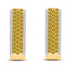 Thumbnail Image 1 of Kallati Yellow & White Diamond Multi-Row Hoop Earrings 1 ct tw Round 14K Yellow Gold