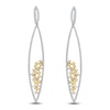 Thumbnail Image 1 of Kallati Natural Yellow & White Diamond Cluster Drop Earrings 2-1/5 ct tw 14K White Gold