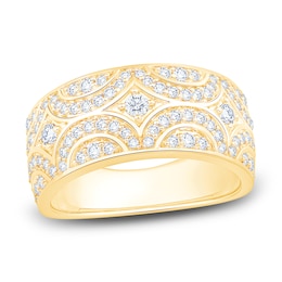 Brilliant Moments Diamond Pattern Anniversary Ring 3/4 ct tw 14K Yellow Gold