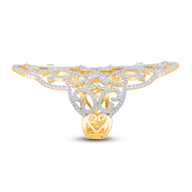Main Image 2 of Kallati Diamond Scrollwork Elongated Fashion Ring 1-1/3 ct tw 14K Yellow Gold