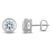 Thumbnail Image 1 of Certified Round-Cut Diamond Bezel-Set Solitaire Stud Earrings 1 ct tw 14K White Gold (I1/I)