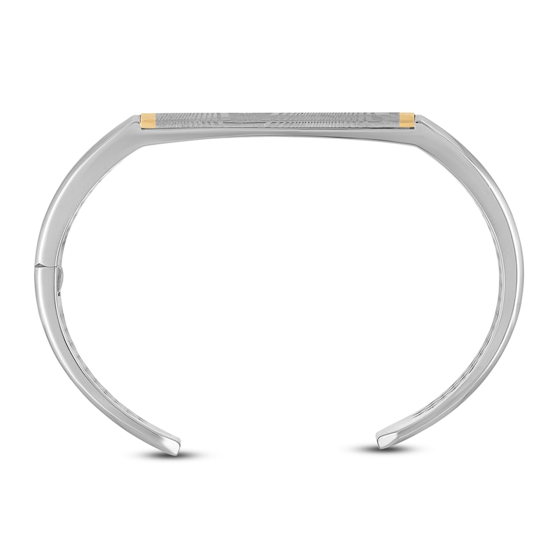 Main Image 3 of Forged by Jared Men's Cuff Bangle 18K Yellow Gold, Damascus Steel & Sterling Silver