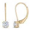 Thumbnail Image 1 of Certified Round-Cut Diamond Solitaire Drop Earrings 1/2 ct tw 14K Yellow Gold (I/I1)