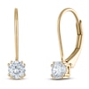 Thumbnail Image 2 of Certified Round-Cut Diamond Solitaire Drop Earrings 1/2 ct tw 14K Yellow Gold (I/I1)