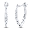 Thumbnail Image 1 of Shy Creation Diamond Angled Hoop Earrings 1/8 ct tw 14K White Gold J-SC22005490