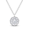 Thumbnail Image 1 of Shy Creation Diamond Halo Necklace 1/2 ct tw 14K White Gold 18" J-SC22008043