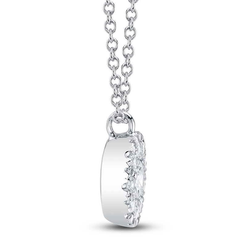 Main Image 2 of Shy Creation Diamond Halo Necklace 1/2 ct tw 14K White Gold 18" J-SC22008043