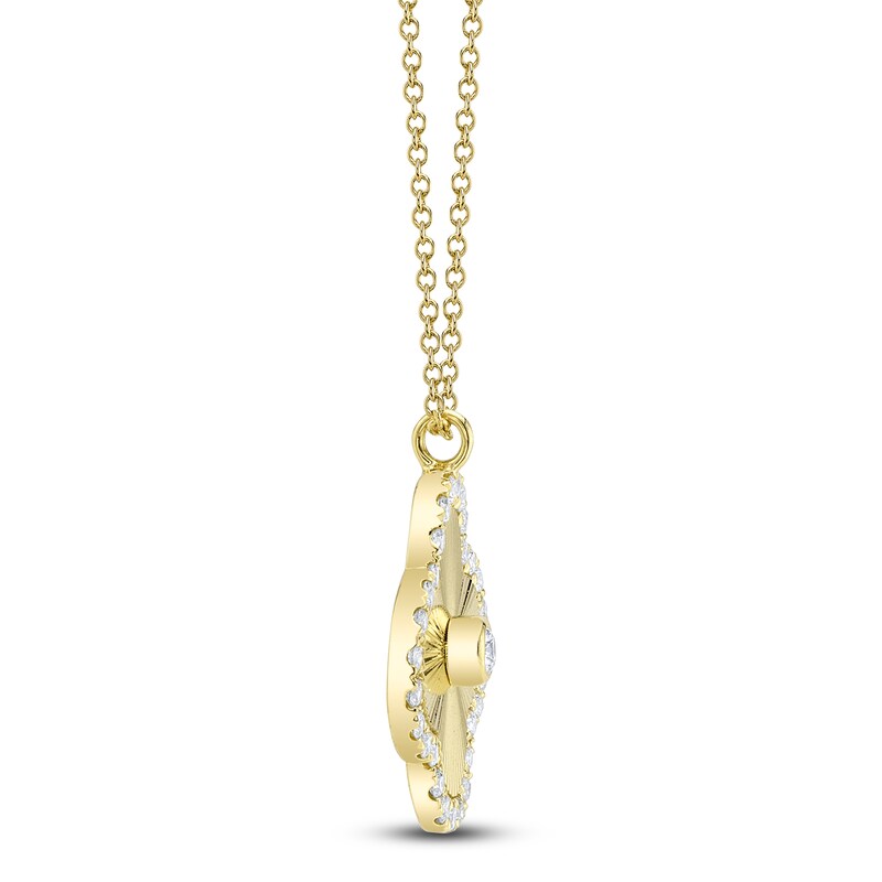 Main Image 2 of Shy Creation Diamond Quatrefoil Necklace 1/5 ct tw 14K Yellow Gold 18" J-SC22009184