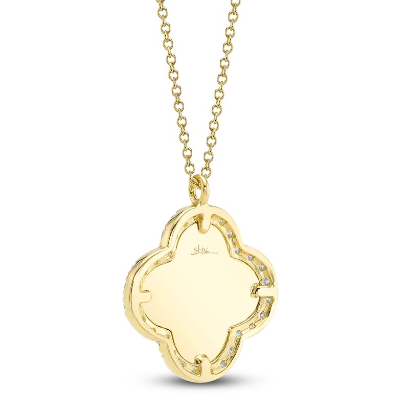Main Image 3 of Shy Creation Diamond Quatrefoil Necklace 1/5 ct tw 14K Yellow Gold 18" J-SC22009184
