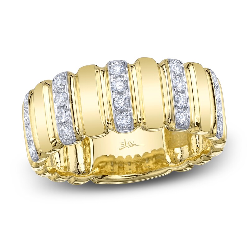 Main Image 1 of Shy Creation Diamond Grooved Ring 1/3 ct tw 14K Yellow Gold SC22009228V3RDZ7