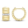 Thumbnail Image 1 of Shy Creation Diamond Grooved Huggie Hoop Earrings 1/15 ct tw 14K Yellow Gold J-SC22009417RD