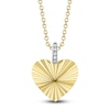Thumbnail Image 1 of Shy Creation Diamond Accent Textured Heart Necklace 14K Yellow Gold 18" J-SC22009478RD