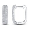 Thumbnail Image 1 of Shy Creation Diamond Rectangle Hoop Earrings 1/2 ct tw 14K White Gold J-SC22009499H0.65