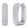 Thumbnail Image 2 of Shy Creation Diamond Rectangle Hoop Earrings 1/2 ct tw 14K White Gold J-SC22009499H0.65