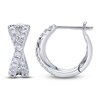 Thumbnail Image 1 of Shy Creation Diamond Crossover Hoop Earrings 1/3 ct tw 14K White Gold J-SC22007274