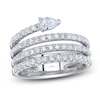 Thumbnail Image 1 of Shy Creation Pear-Shaped Diamond Spiral Ring 1-1/5 ct tw 14K White Gold SC22007573Z7