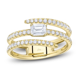 Shy Creation Emerald-Cut Diamond Spiral Ring 7/8 ct tw 14K Yellow Gold SC22007592Z7