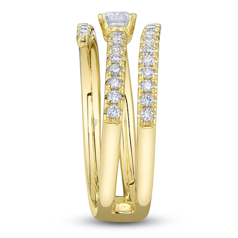 Main Image 2 of Shy Creation Emerald-Cut Diamond Spiral Ring 7/8 ct tw 14K Yellow Gold SC22007592Z7