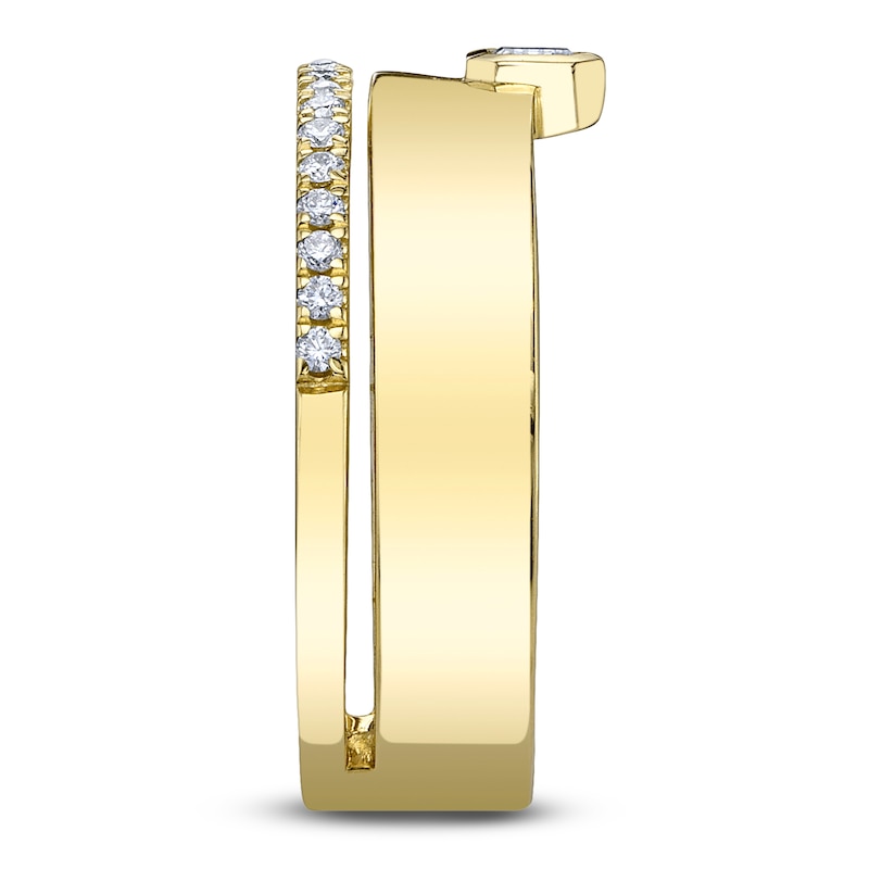 Main Image 2 of Shy Creation Emerald-Cut Diamond Bezel-Set Ring 1/3 ct tw 14K Yellow Gold SC22008536Z7