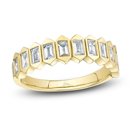 Shy Creation Baguette-Cut Diamond Hexagon Ring 5/8 ct tw 14K Yellow Gold SC22008782Z7