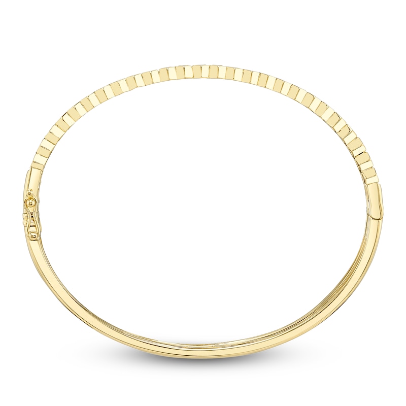 Main Image 3 of Shy Creation Baguette-Cut Diamond Hexagon Link Bangle Bracelet 1-5/8 ct tw 14K Yellow Gold J-SC22008788ZS