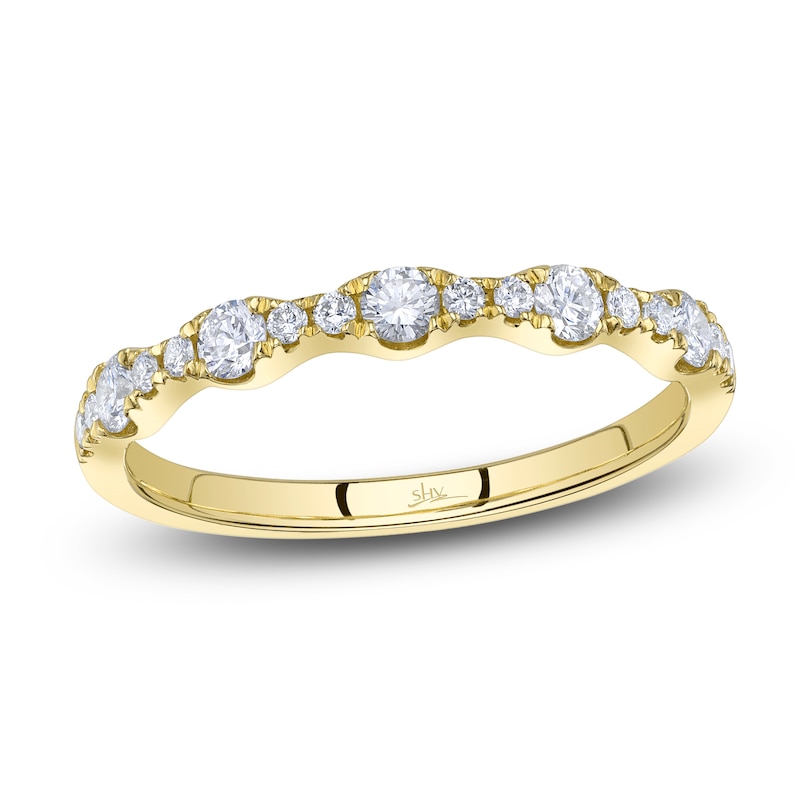 Main Image 1 of Shy Creation Diamond Scalloped Ring 1/3 ct tw 14K Yellow Gold J-SC22008803BDZ7