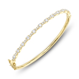 Shy Creation Diamond Scalloped Bangle Bracelet 1-1/4 ct tw 14K Yellow Gold J-SC22008806ZS
