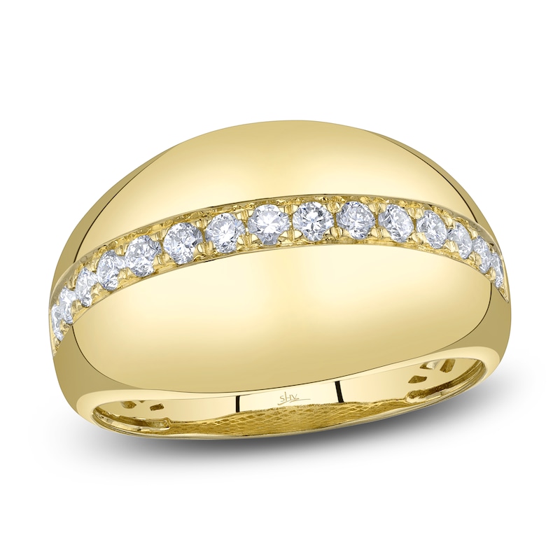 Main Image 1 of Shy Creation Diamond Domed Ring 3/8 ct tw 14K Yellow Gold SC22009076Z7