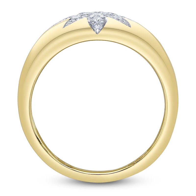 Main Image 3 of Shy Creation Diamond Star Domed Ring 1/3 ct tw 14K Yellow Gold SC22009103RDZ7