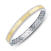 Thumbnail Image 1 of Shy Creation Diamond Ribbed Bangle Bracelet 1 ct tw 14K Two-Tone Gold J-SC22009210ZS