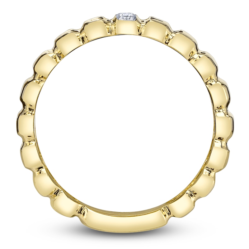 Main Image 3 of Shy Creation Diamond Ribbed Ring 1/20 ct tw 14K Yellow Gold SC22009228V2RDZ7