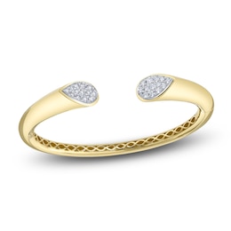 Shy Creation Diamond Cuff Bangle Bracelet 7/8 ct tw 14K Yellow Gold SC22009370V2ZS