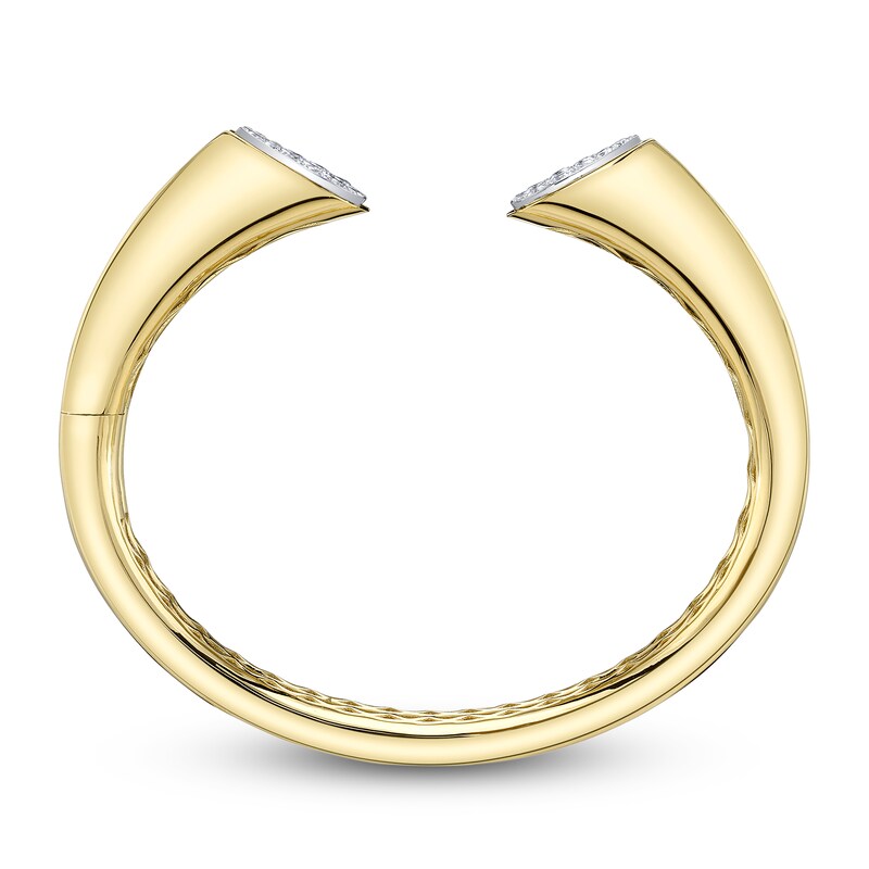 Main Image 2 of Shy Creation Diamond Cuff Bangle Bracelet 7/8 ct tw 14K Yellow Gold J-SC22009370V2ZS