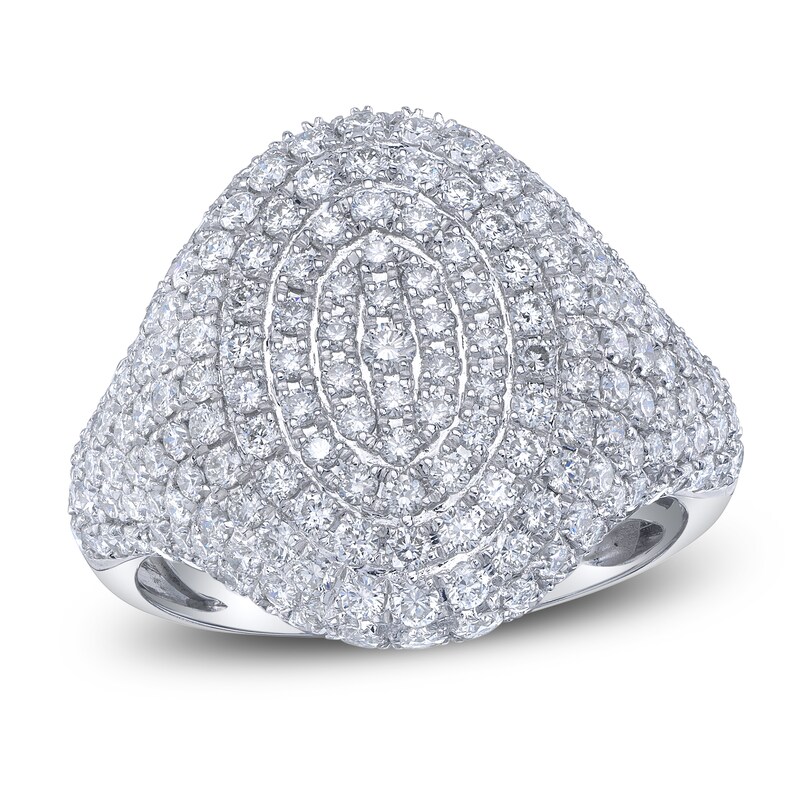Shy Creation Multi-Diamond Center Oval Ring 2-1/5 ct tw 14K White Gold SC22009483Z7