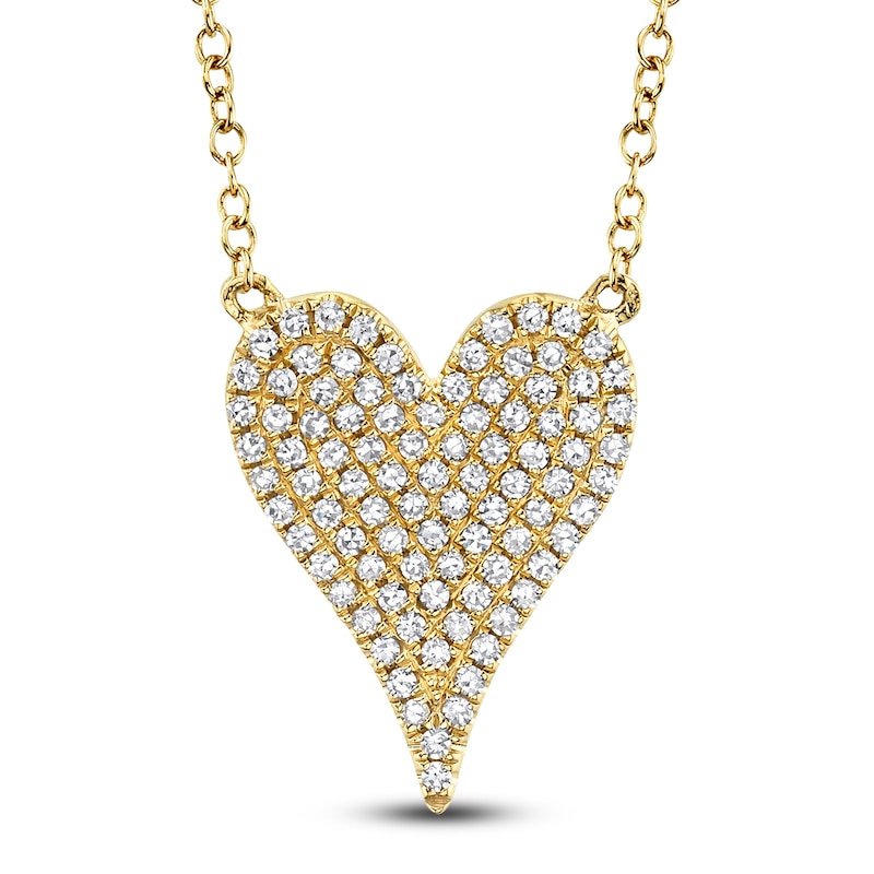Main Image 1 of Shy Creation Diamond Heart Necklace 1/5 ct tw 14K Yellow Gold 18" SC55002005