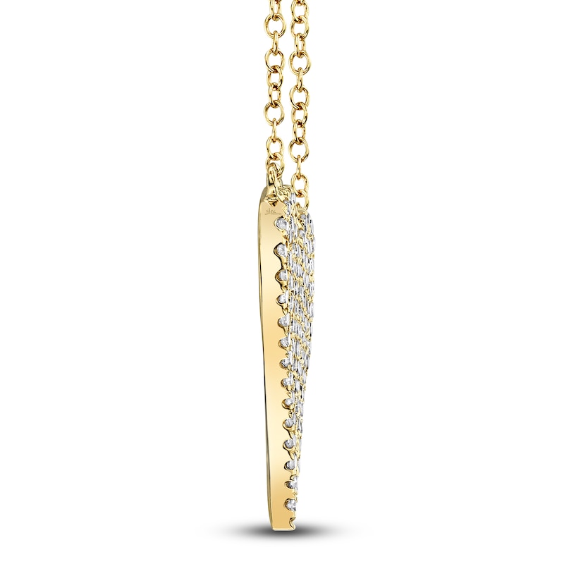 Main Image 2 of Shy Creation Diamond Heart Necklace 1/5 ct tw 14K Yellow Gold 18" SC55002005