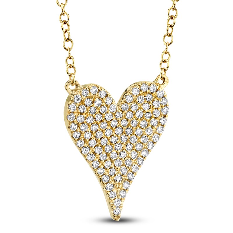 Main Image 4 of Shy Creation Diamond Heart Necklace 1/5 ct tw 14K Yellow Gold 18" SC55002005
