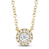 Thumbnail Image 1 of Shy Creation Diamond Halo Necklace 1/8 ct tw 14K Yellow Gold 18" J-SC55002696