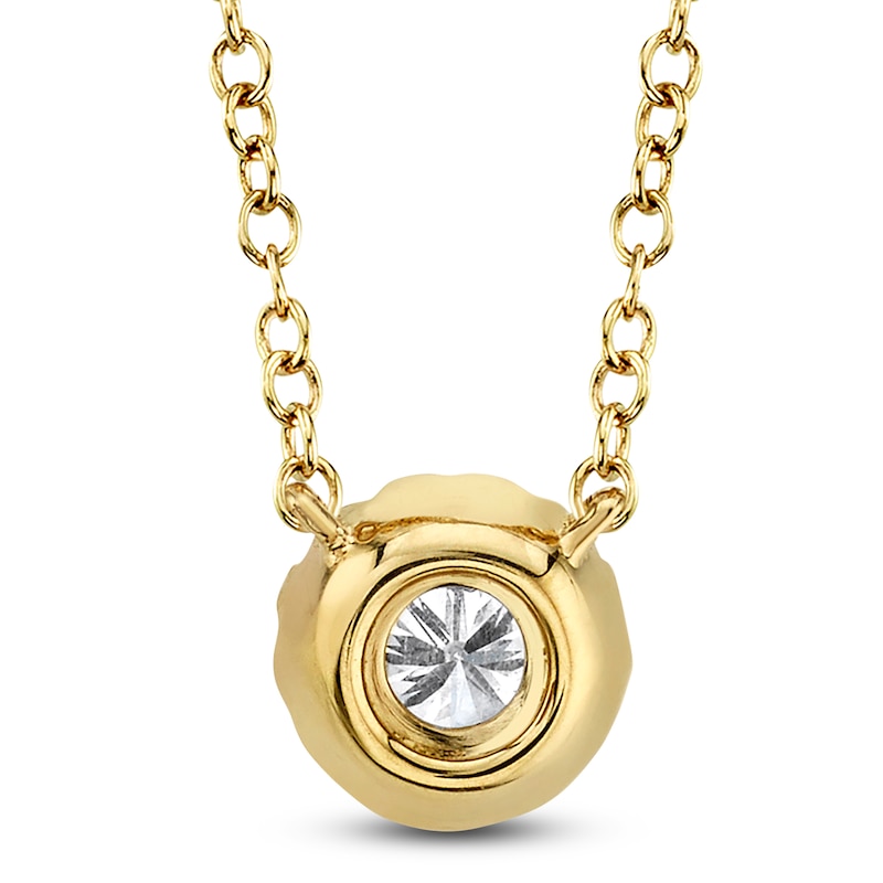 Main Image 3 of Shy Creation Diamond Halo Necklace 1/8 ct tw 14K Yellow Gold 18" J-SC55002696