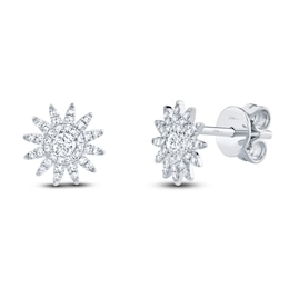 Shy Creation Diamond Star Stud Earrings 1/5 ct tw 14K White Gold J-SC55004892