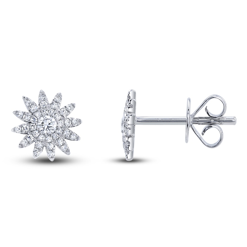 Main Image 1 of Shy Creation Diamond Star Stud Earrings 1/5 ct tw 14K White Gold J-SC55004892