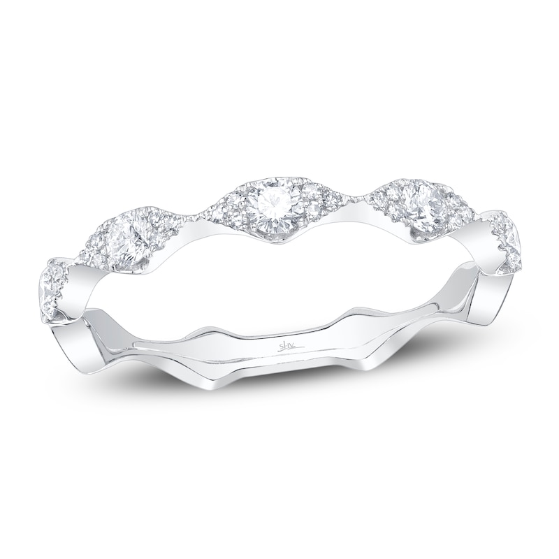 Main Image 1 of Shy Creation Diamond Scalloped Ring 1/3 ct tw 14K White Gold J-SC55005596Z7