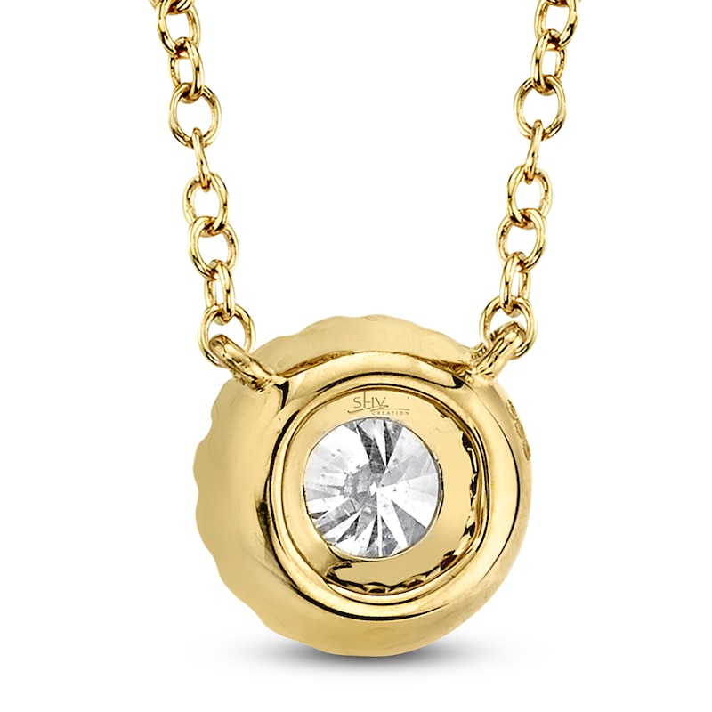 Main Image 3 of Shy Creation Diamond Halo Necklace 1/5 ct tw 14K Yellow Gold 18" J-SC55005793